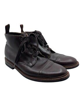 Allen Edmonds 10 D Patton Weatherproof Derby Cap Toe Boot Brown Leather 4098